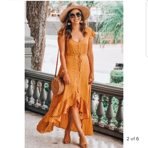 Polka Dot Maxi Dress - Picture 2 of 3